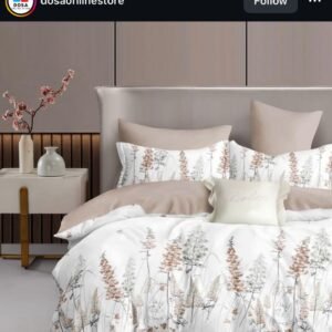 Deluxe Duvet Cover Set –flower beige