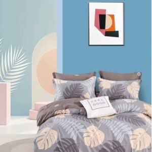 Deluxe Duvet Cover Set – beige and brown leaves