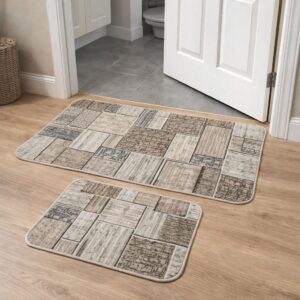 Textured patchwork bathroom mat