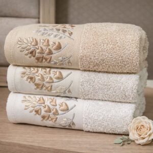 Golden petals towel- set of 3