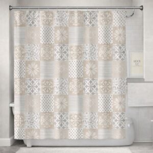Cozy neutral shower curtain