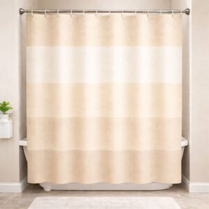 Beige shower curtain