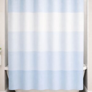 Blue stripe shower curtain