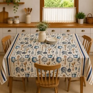 Wooden cooking tablecloth