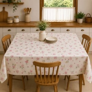 Pink blossom tablecloth