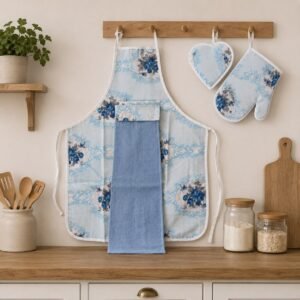 Blue flowers apron kitchen