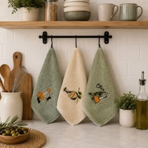 Olive kitchen towel