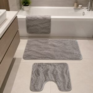 Zic Zac line Luxury mats bathroom- set of 2