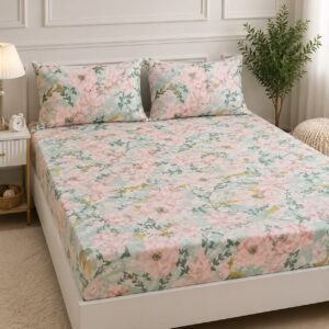 Leaf green fitted sheet