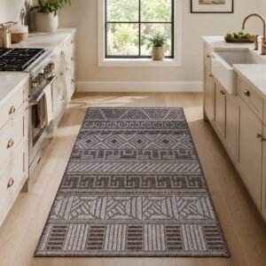 Boho geometric kitchen rug