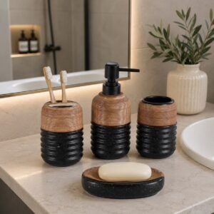 4-pieces ceramic bathroom accessories set