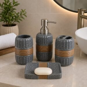 4-pieces ceramic bathroom accessories set