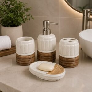 4-pieces ceramic bathroom accessories set