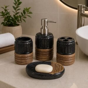 4-pieces ceramic bathroom accessories set