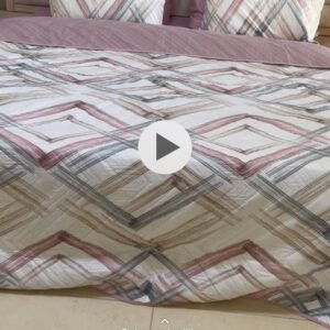 Line purple color bedspread set
