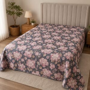 Flowers pique waffle blanket