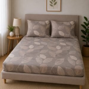 Floral brown fitted sheet