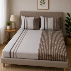 Fitted sheet line brown
