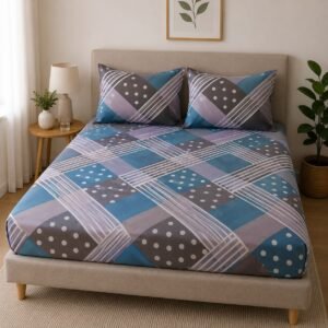 Fitted sheet blue cercle