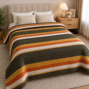 Winter blanket - green and orange